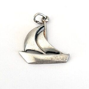 Sterling Silver Sailboat Pendant Vintage